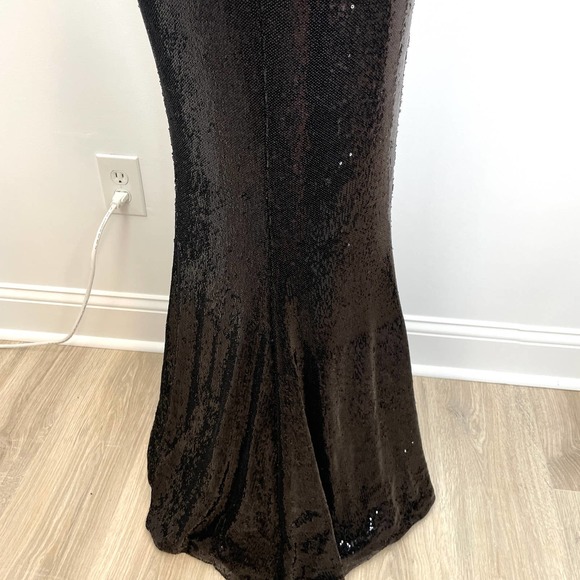 Dress The Population Ingrid Sequin Trumpet Gown In Black Size Small New - Picture 14 of 16